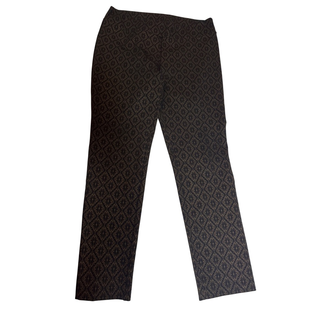 Soft Surrounding Patterned Casual Pants Trousers Black Bronze‎ Geometric Tall XL